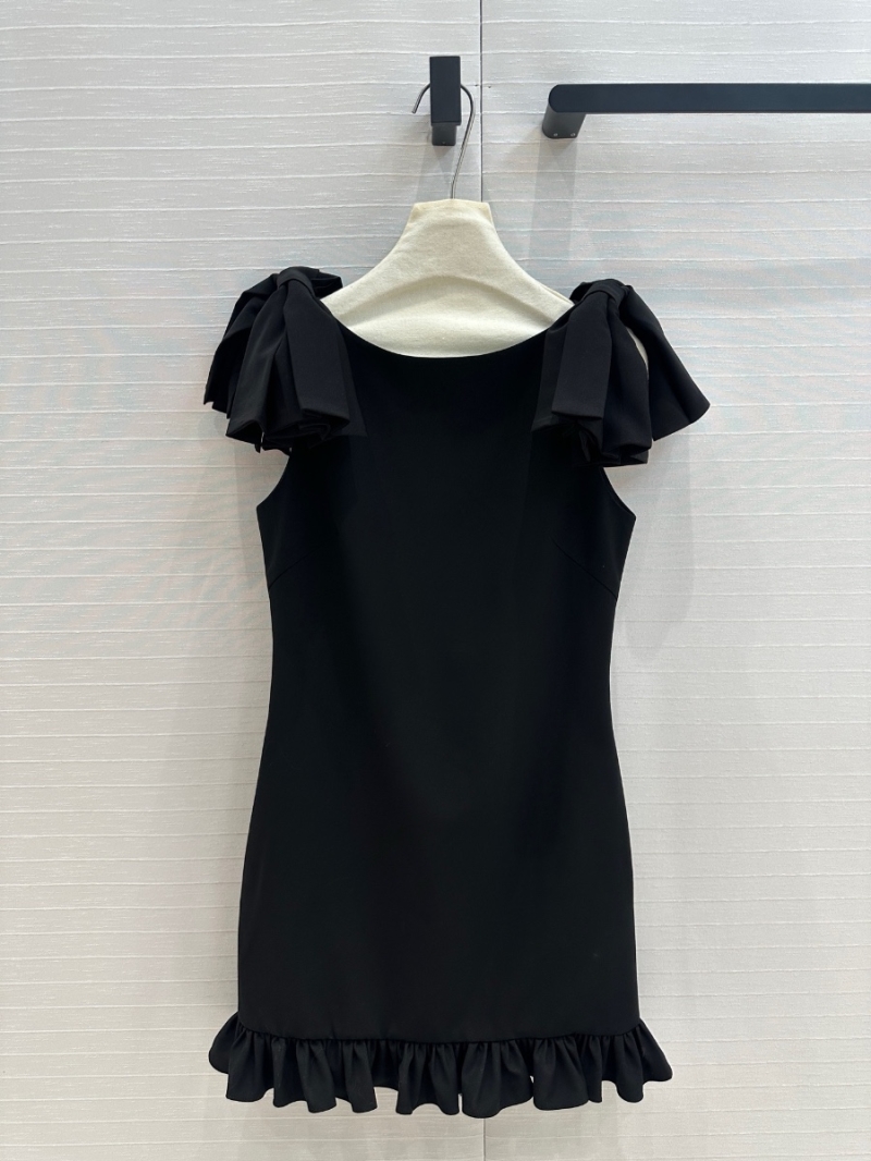 Valentino 2025 Early Spring Audrey Hepburn Style Bow Shoulder Dress Black