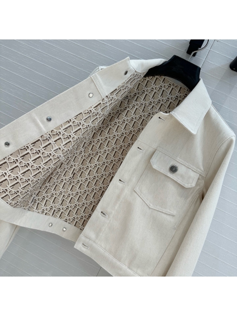 Dior Exclusive Dior Miss Dior Spring-Summer Beige Denim Cropped Jacket - A Timeless Wardrobe Essential