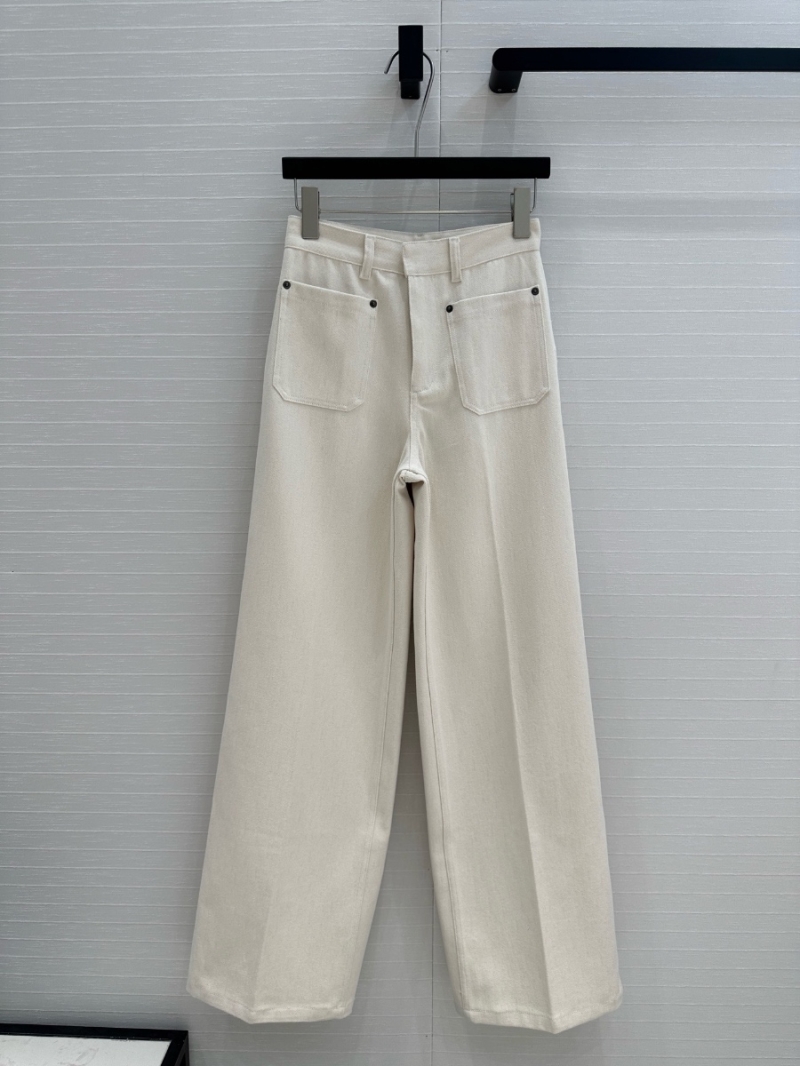Dior Limited Edition Miss Dior High-Waist Beige Straight-Leg Denim Pants