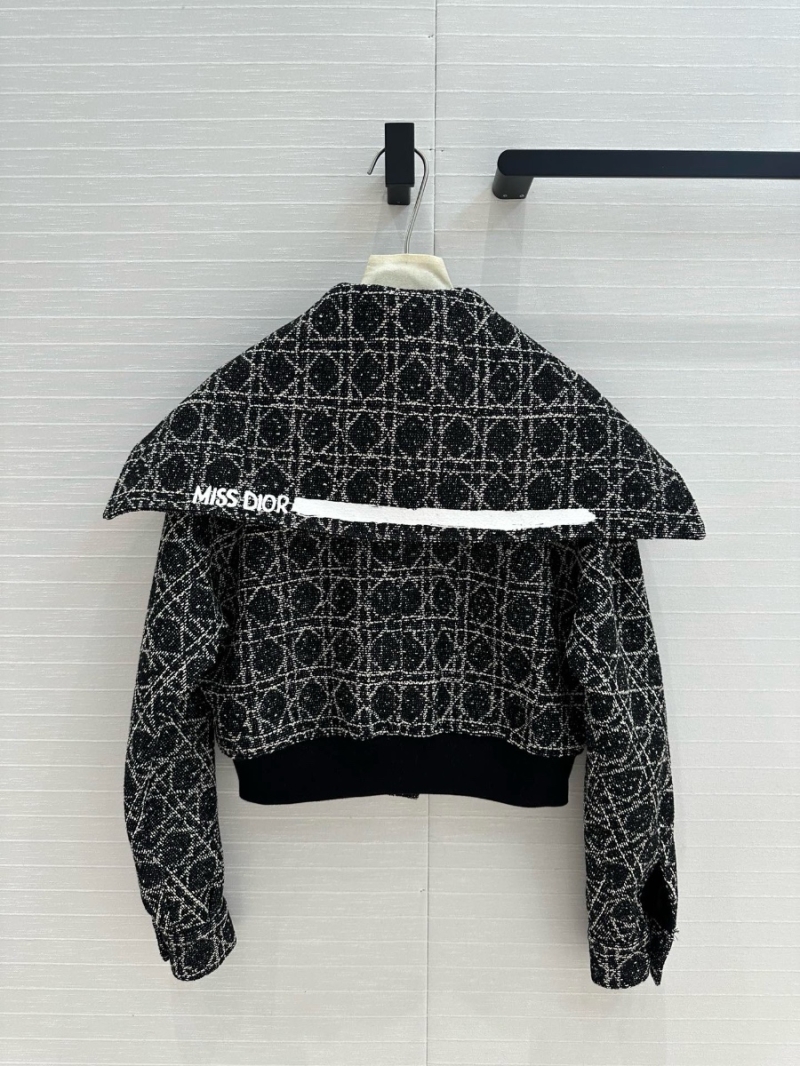 Dior Miss Dior Series Cannage Quilted Tweed Baseball Jacket