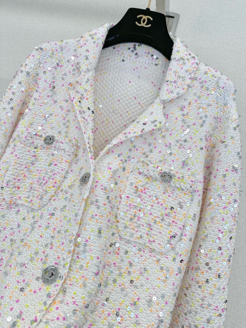 Chanel 24P Limited Edition Handcrafted Sequined Four-Pocket Knitted Cardigan