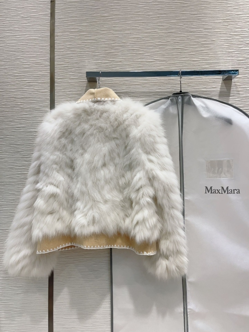 Limited Edition Max Mara Gold Island Fox Fur Coat White