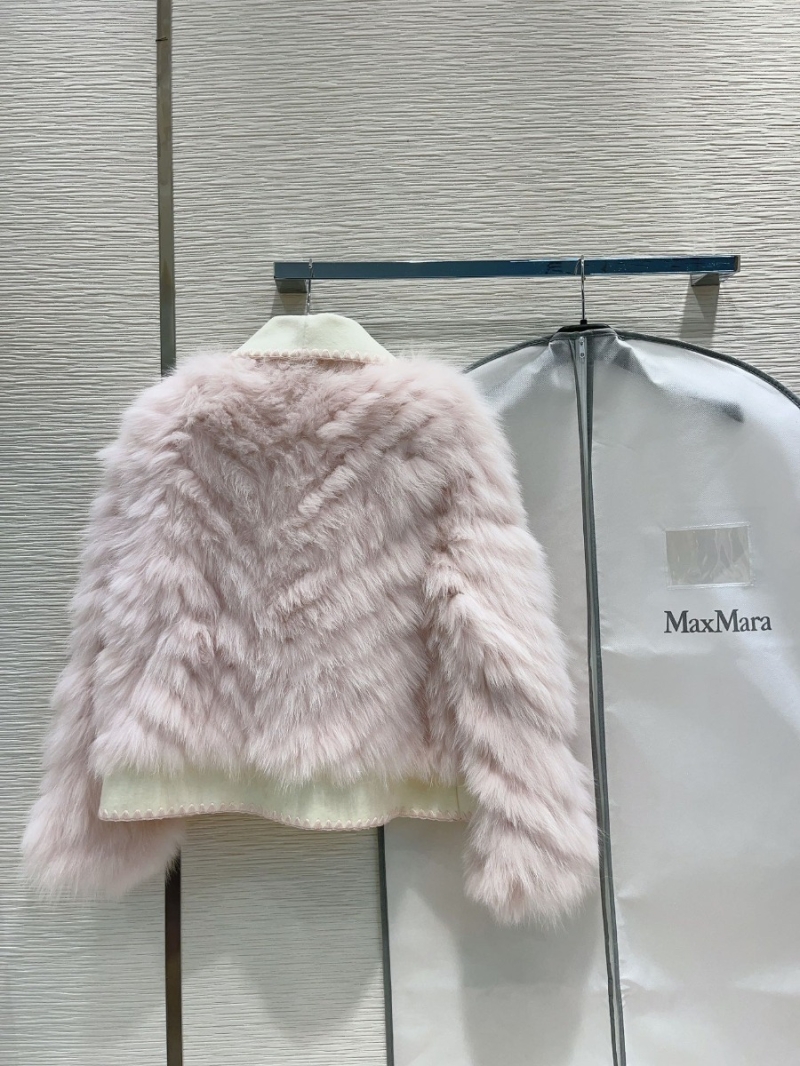 Limited Edition Max Mara Gold Island Fox Fur Coat rose Beige