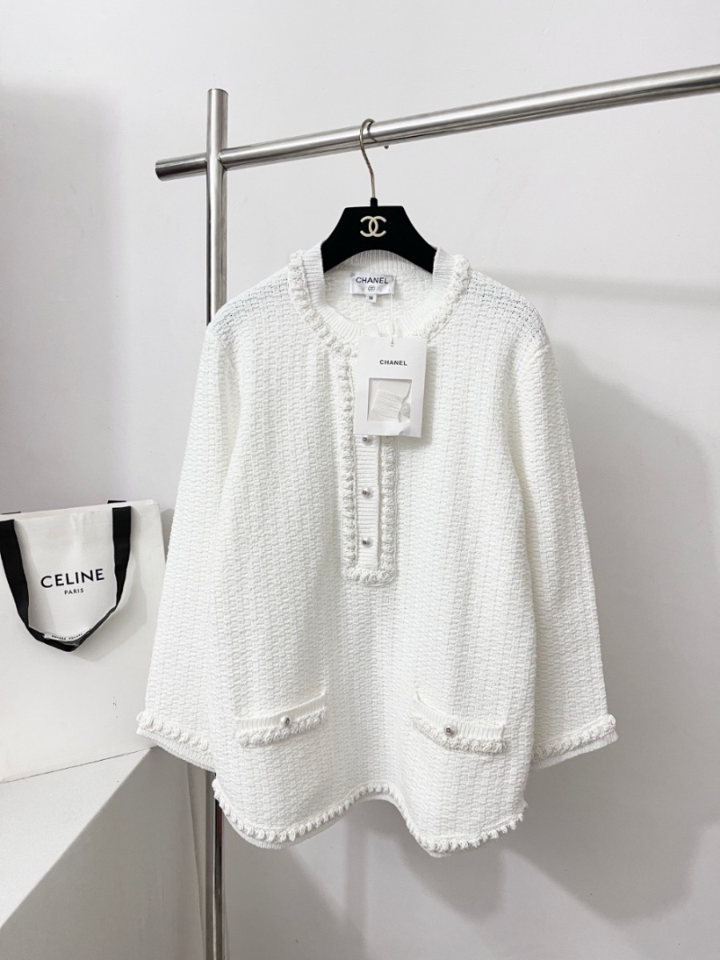 Chanel 25P Coco Girl Textured Tweed Knit Shirt - Loose Fit Style