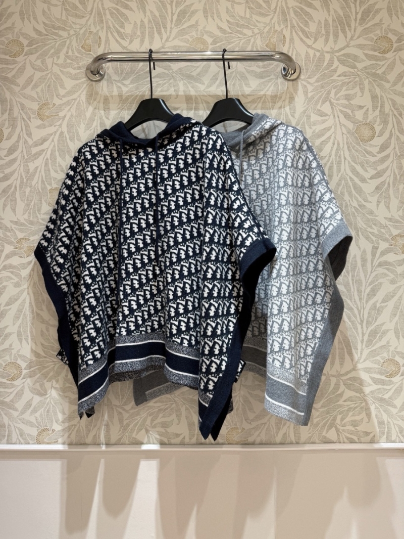 Dior Reversible Cashmere Oblique Hooded Poncho