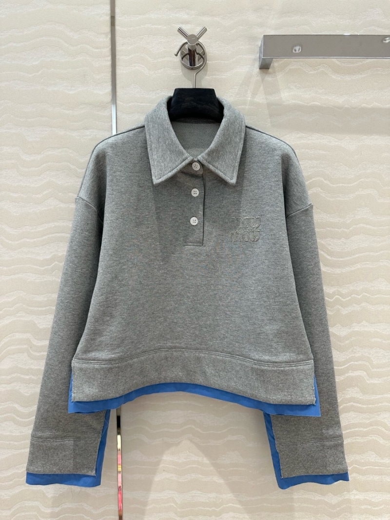 Miu Miu Polo Contrast Collar Sweater