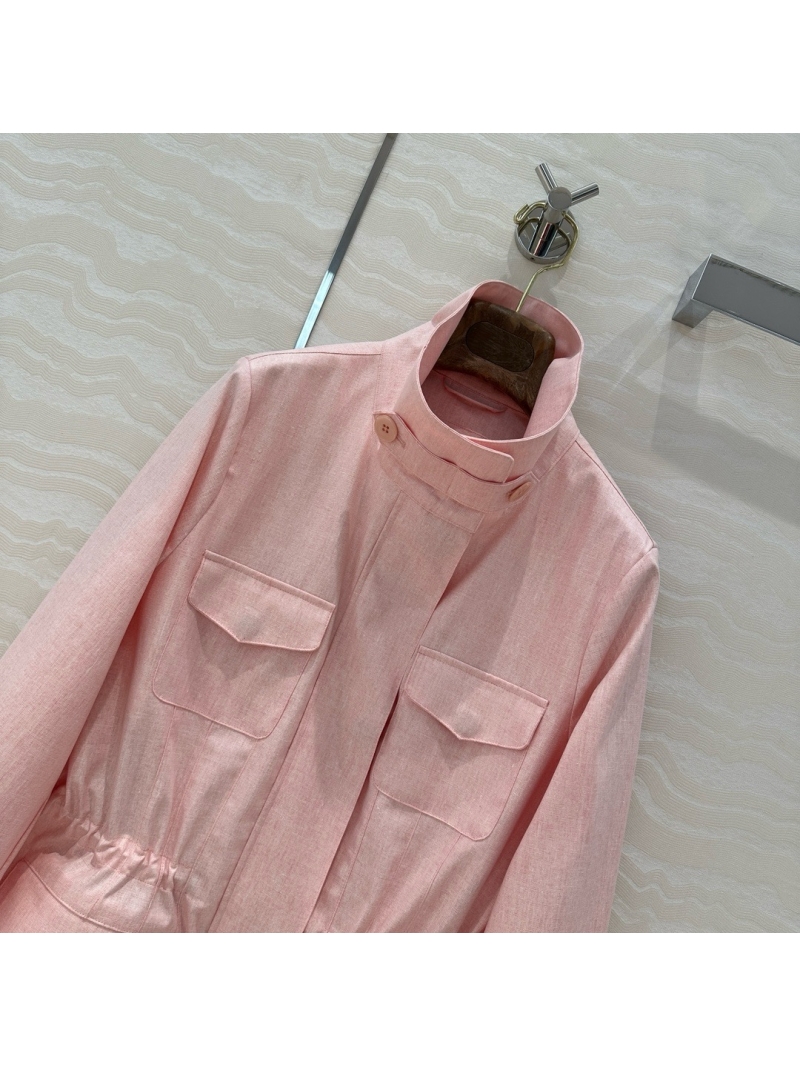 Loro Piana 2025 Early Spring Linen Traveler Jacket Pink