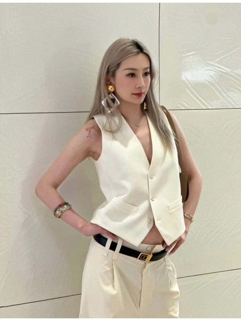 YSL Saint Laurent New Tailored Suit Vest White Limited Edition