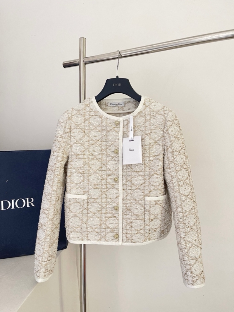 Dior CD New Plaid Tweed Jacket – Sophisticated Elegance with Iconic Detailing Gold