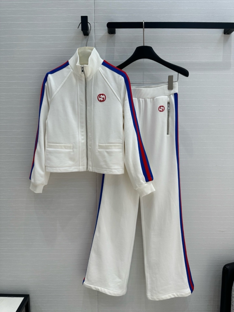Gucci Contrast Trim Sporty Tracksuit White