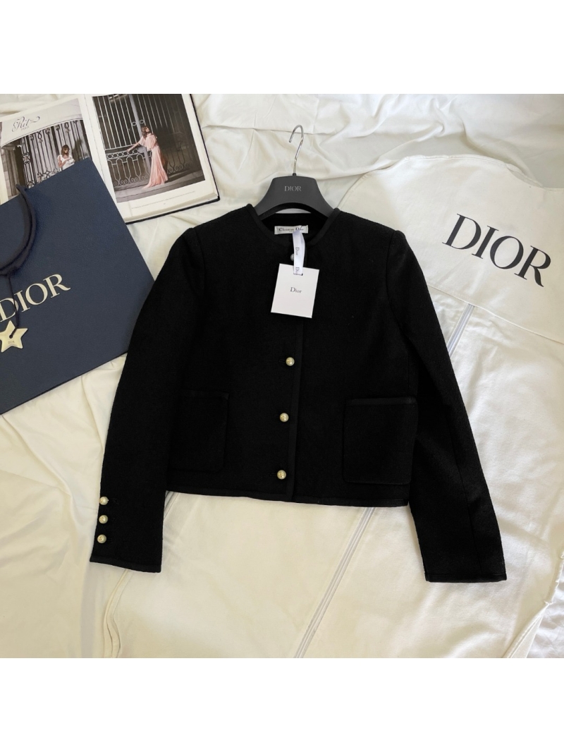 Dior CD Pearl Button Cardigan Jacket Black