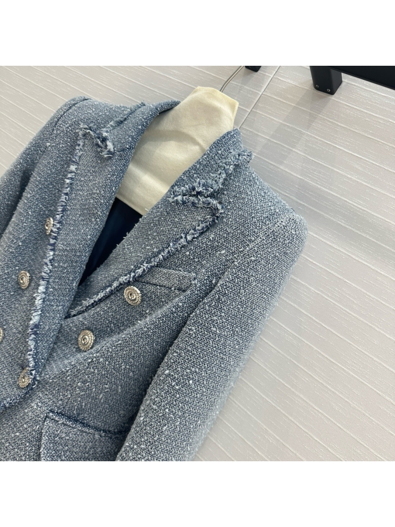 Balmain Capsule Series Tweed Blazer Light Blue