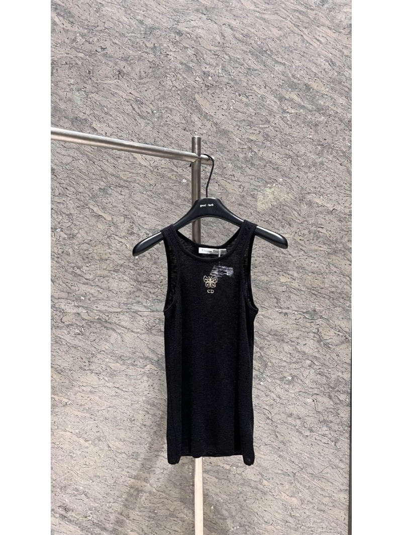 Dior 24 New Embroidered Butterfly Knit Tank Top