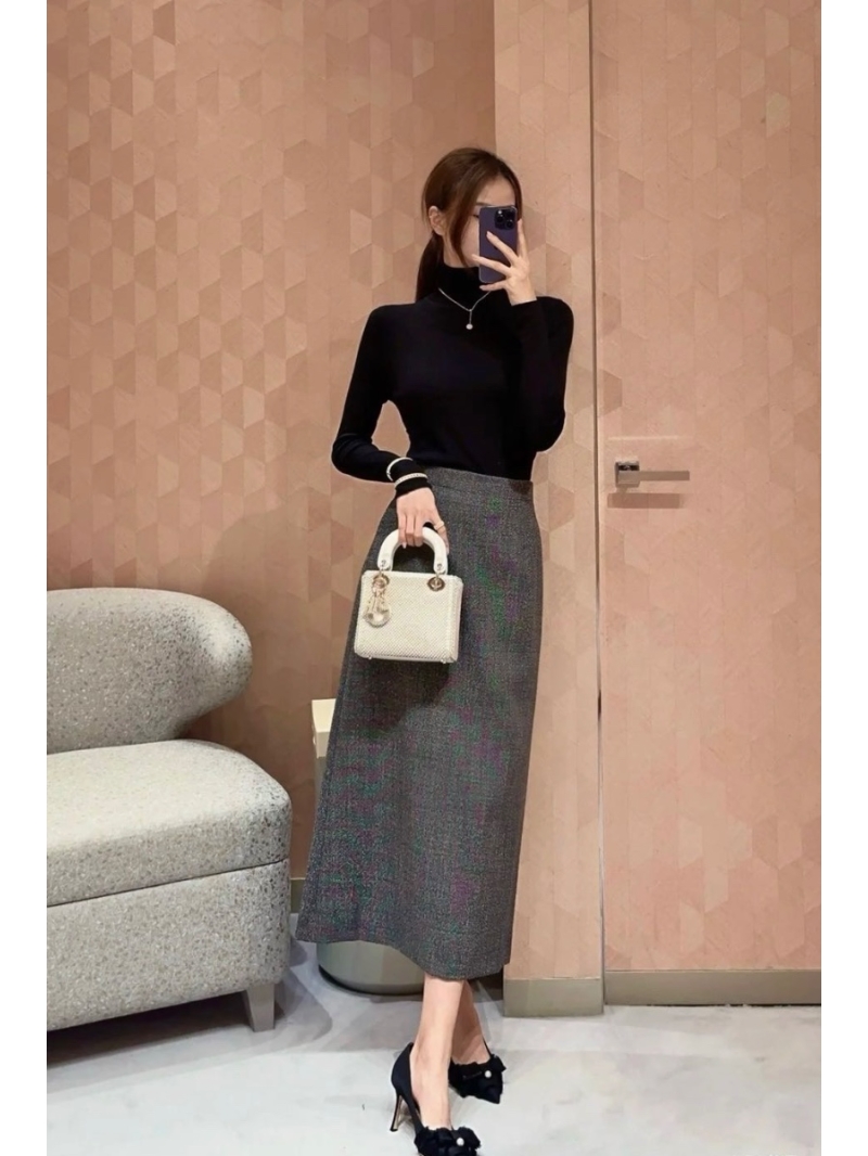 Dior Early Autumn Wool Knit Turtleneck Black