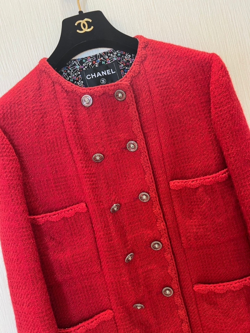 Chanel Red Double-Breasted Jacket - Sophisticated, Elegant, and Timeless Design