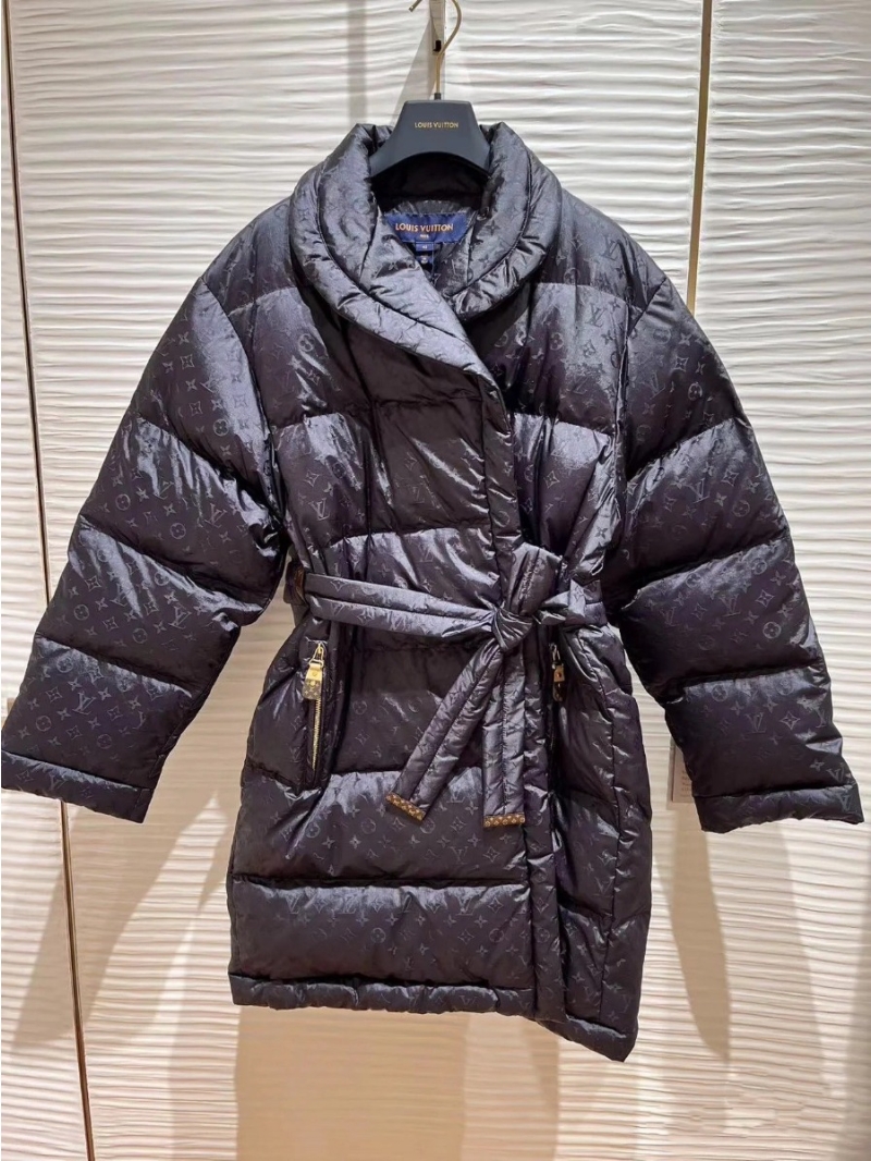 Louis Vuitton LV Mid-Length Wrap Puffer Jacket. Black