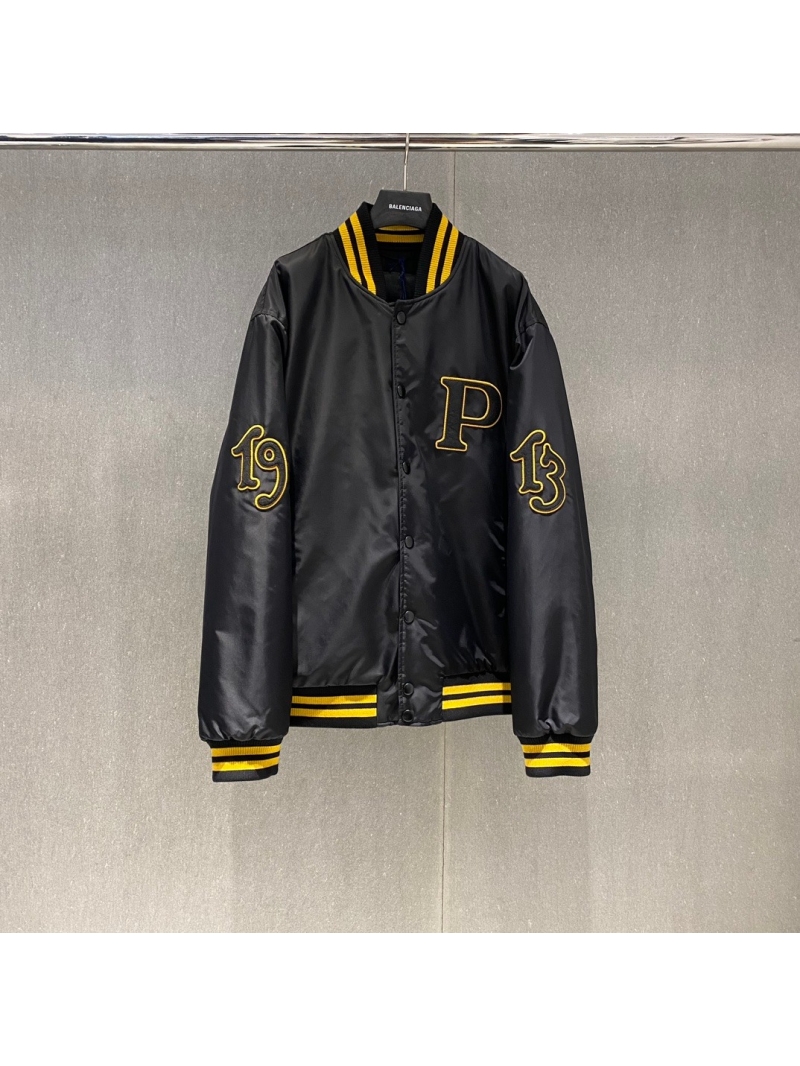 Prada 2024 Fall/Winter New Embroidered Nylon Pilot Jacket in Black