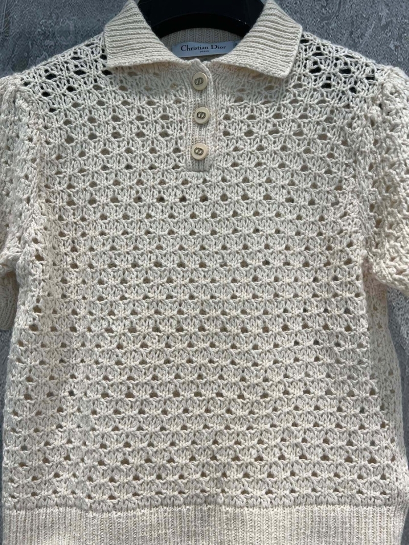 Dior 2024 Cruise Openwork Polo Knit Top
