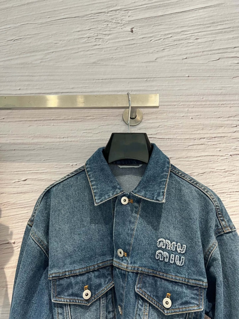 Miu Miu Vintage Wash Denim Crop Jacket