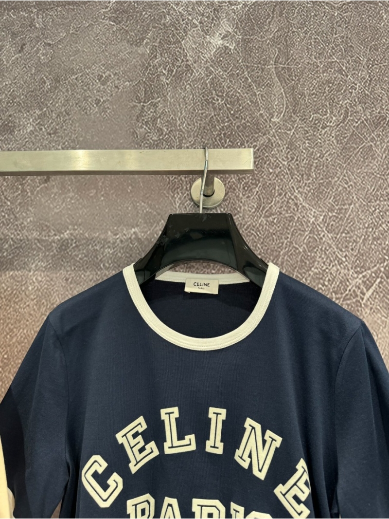 Celine Blue Printed T-Shirt Early Spring 2024 Collection