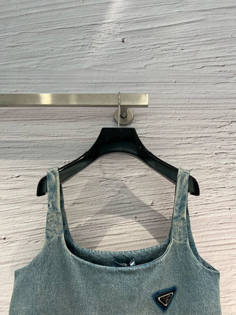 Prada Early Spring 2024 Denim A-Line Dress