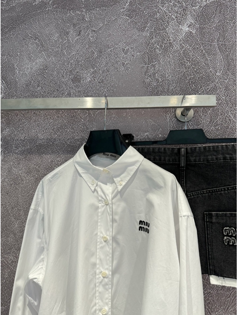Miu Miu Embroidered White Shirt