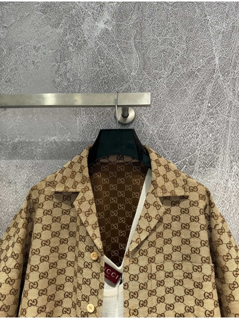 Gucci Linen Canvas Shirt in Iconic GG Pattern