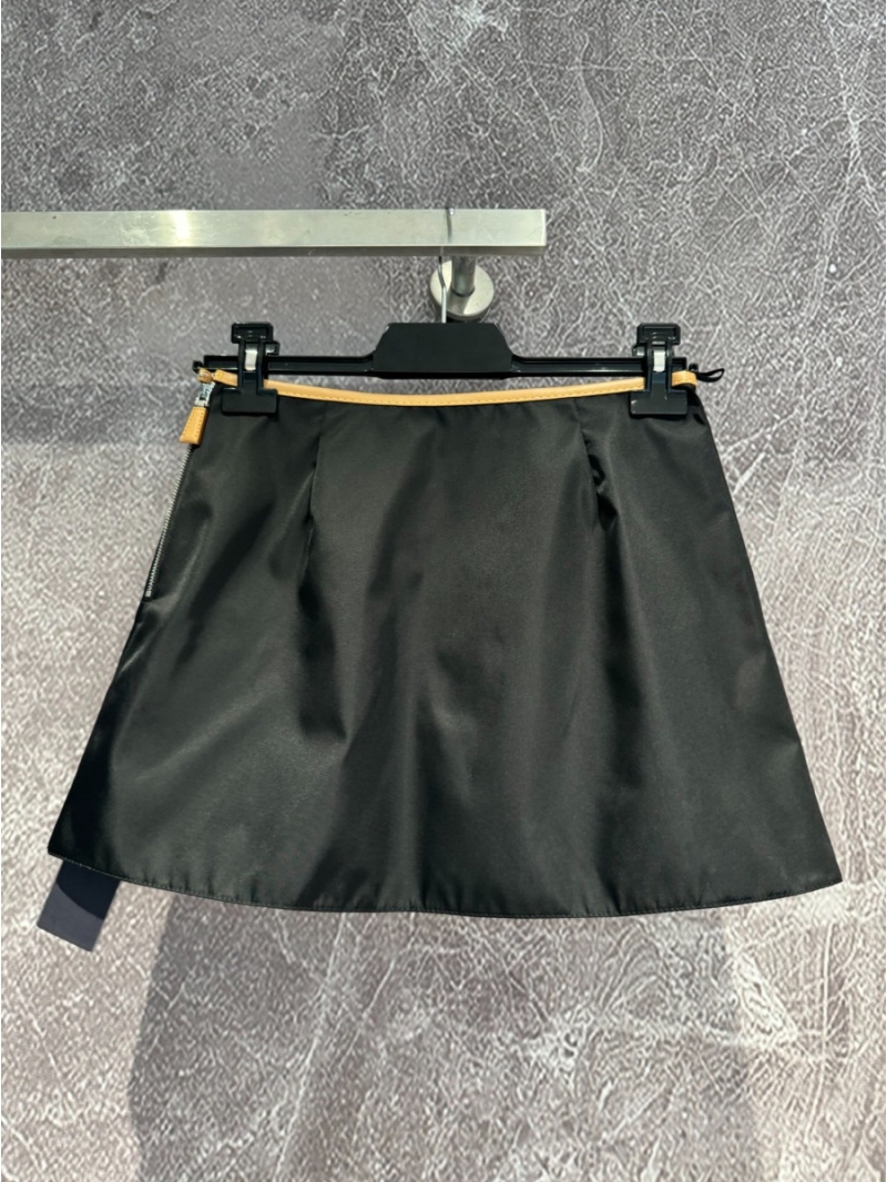 Prada Elevated Basics Leather-Trimmed Re-Nylon Mini Skirt