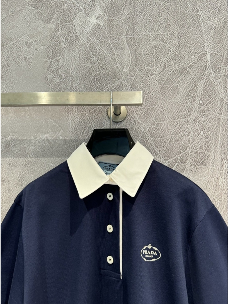 Prada Early Spring 2024 Polo Collar Dress in Navy