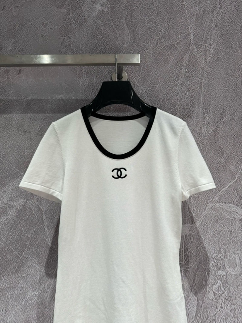 Chanel Vintage 1994 Knit T-Shirt in Classic Black and White