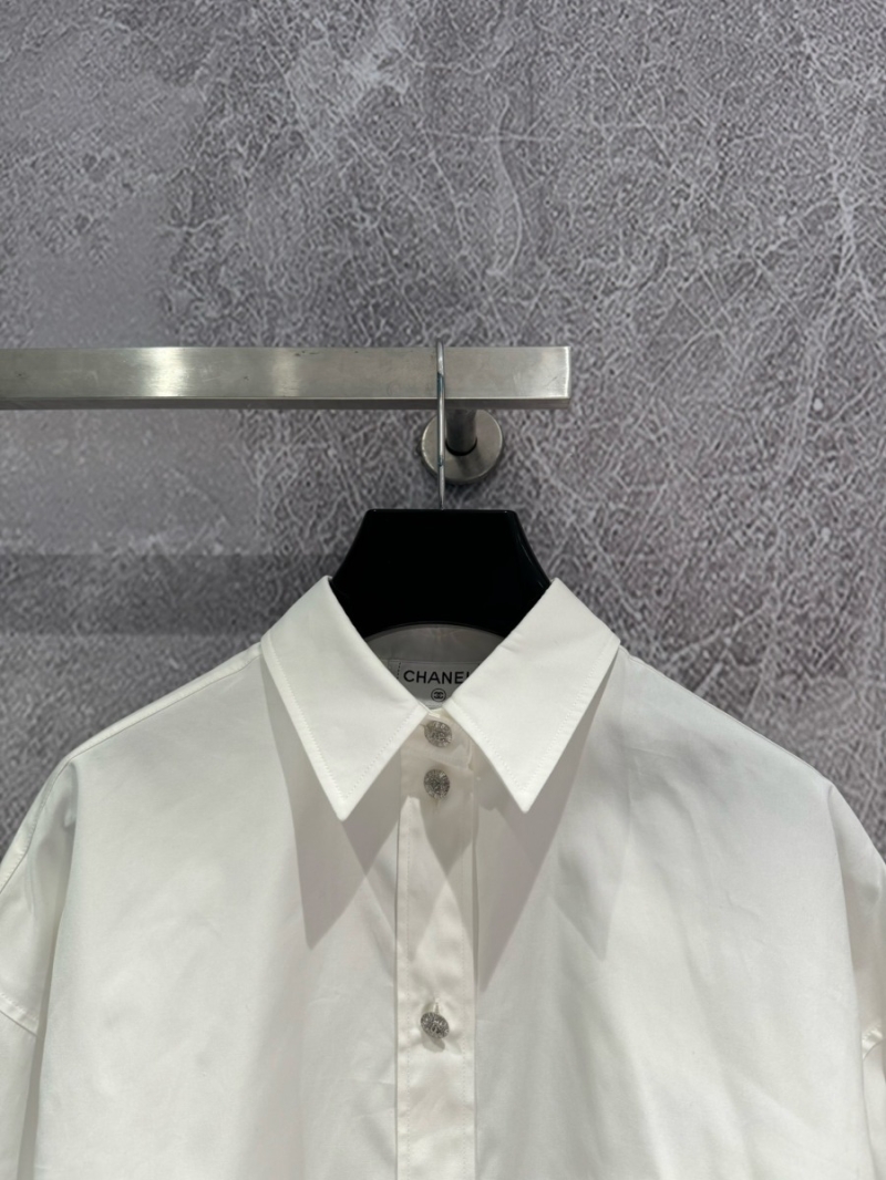 Chanel Broad Cut White Shirt - Timelessly Chic and Versatile