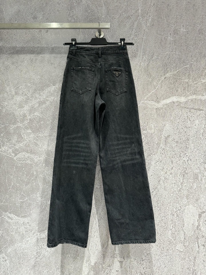 Prada Vintage Charcoal Denim Jeans in Subtle Grey-Black
