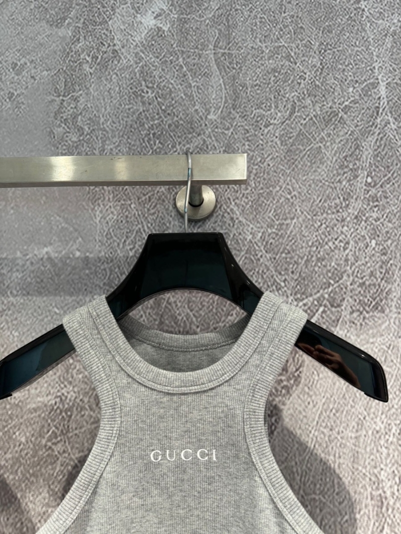 Gucci High-Twist Ribbed Athletic Grey Tank Top