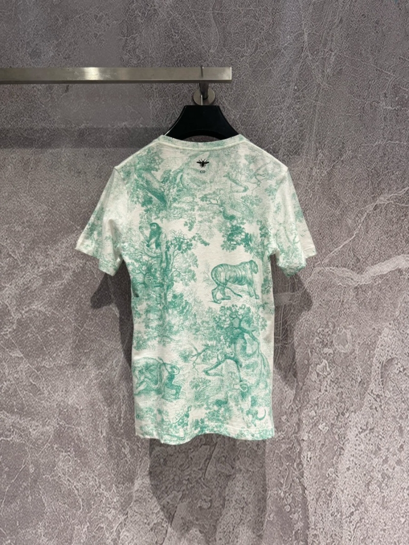 Dior 24 Fall Riviera Mint Green Animal Print T-Shirt