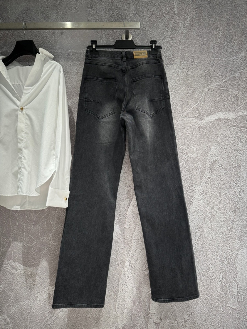Dior Gray Denim Jeans - Classic Straight-Leg Fit