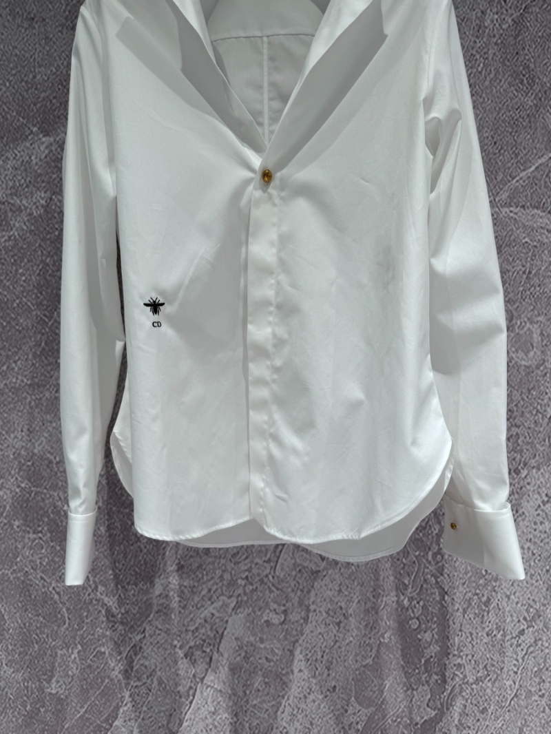 Dior Plunging Neckline Shirt Deep V Blouse