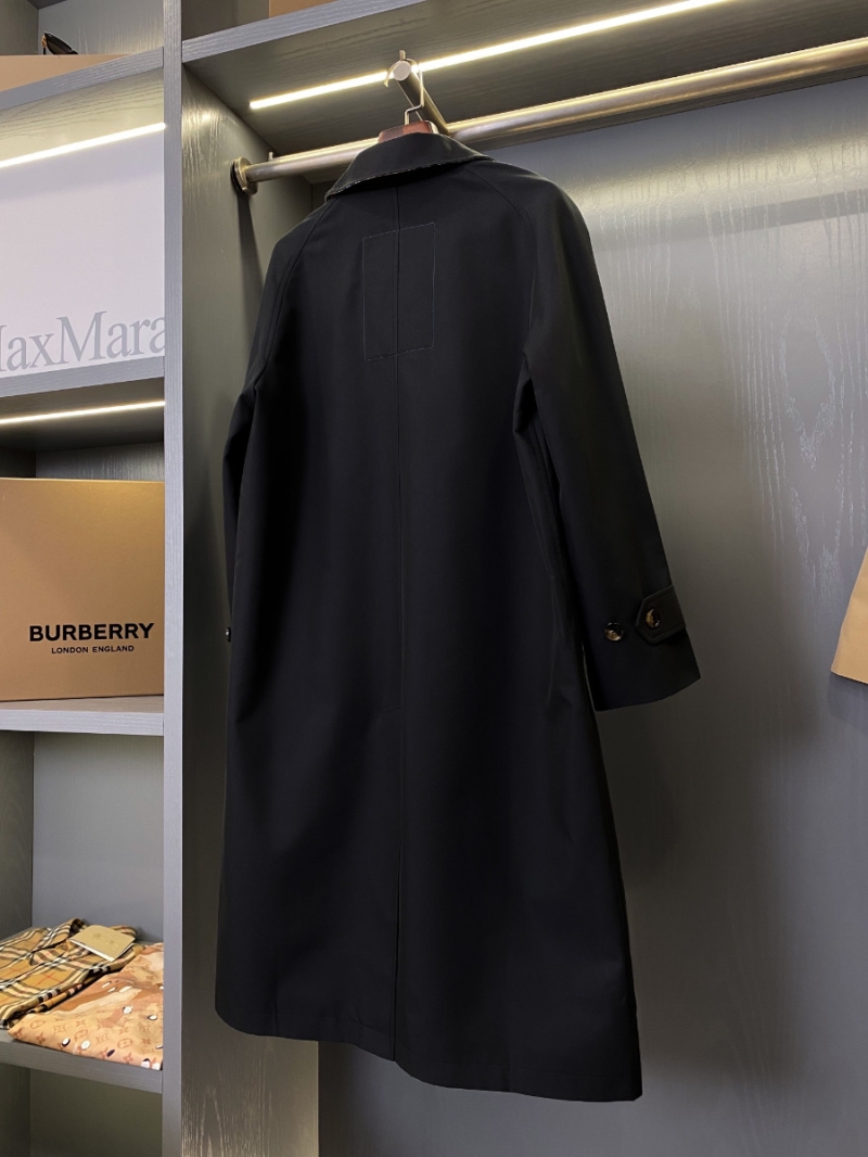 Burberry Single-Breasted Long Trench Coat - Embodying British Elegance black