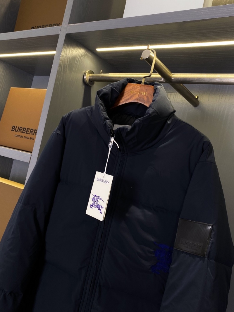 Burberry Knight Logo Silicone Patch Down Jacket - Navy