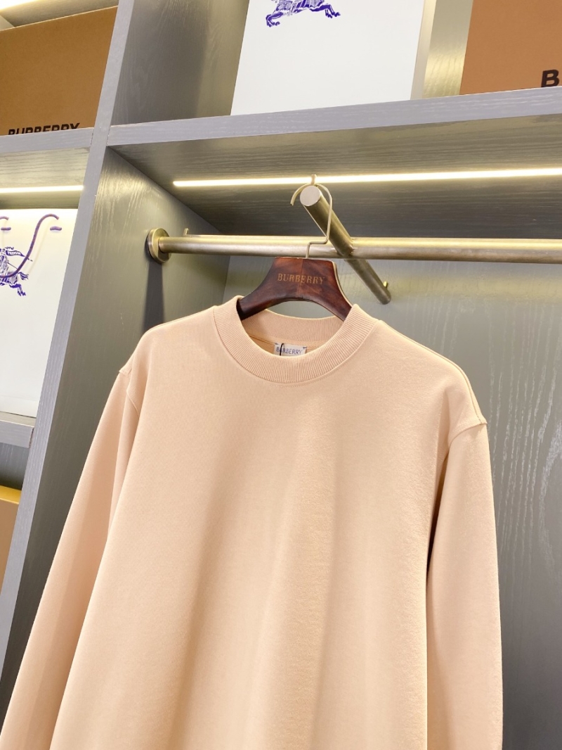 Burberry Plaid-Tag Cotton Crewneck Sweatshirt – Beige