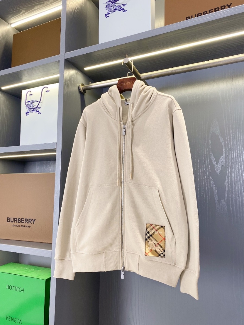 Burberry Autumn Collection Premium Cotton Zip-Up Hoodie – Beige