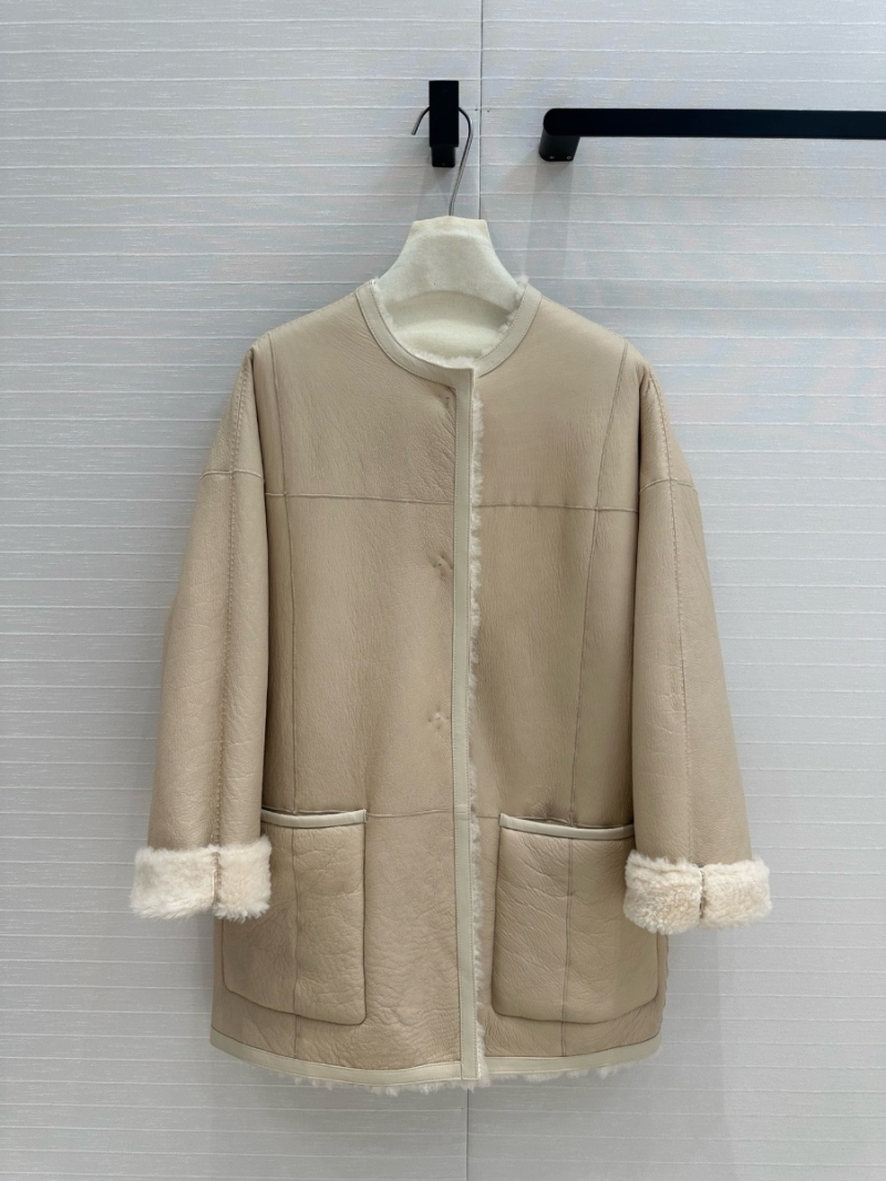 MaxMara Atelier Shearling Coat Creme