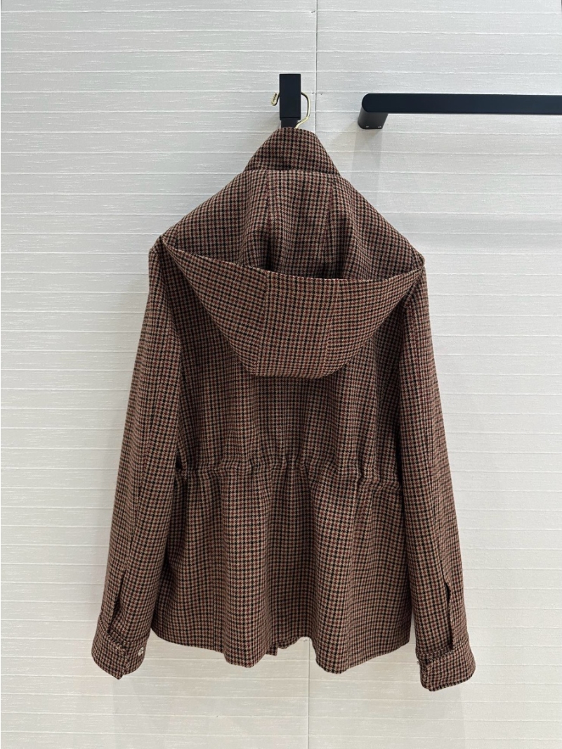 Loro Piana Wool Blend Houndstooth Traveller Jacket with Detachable hood