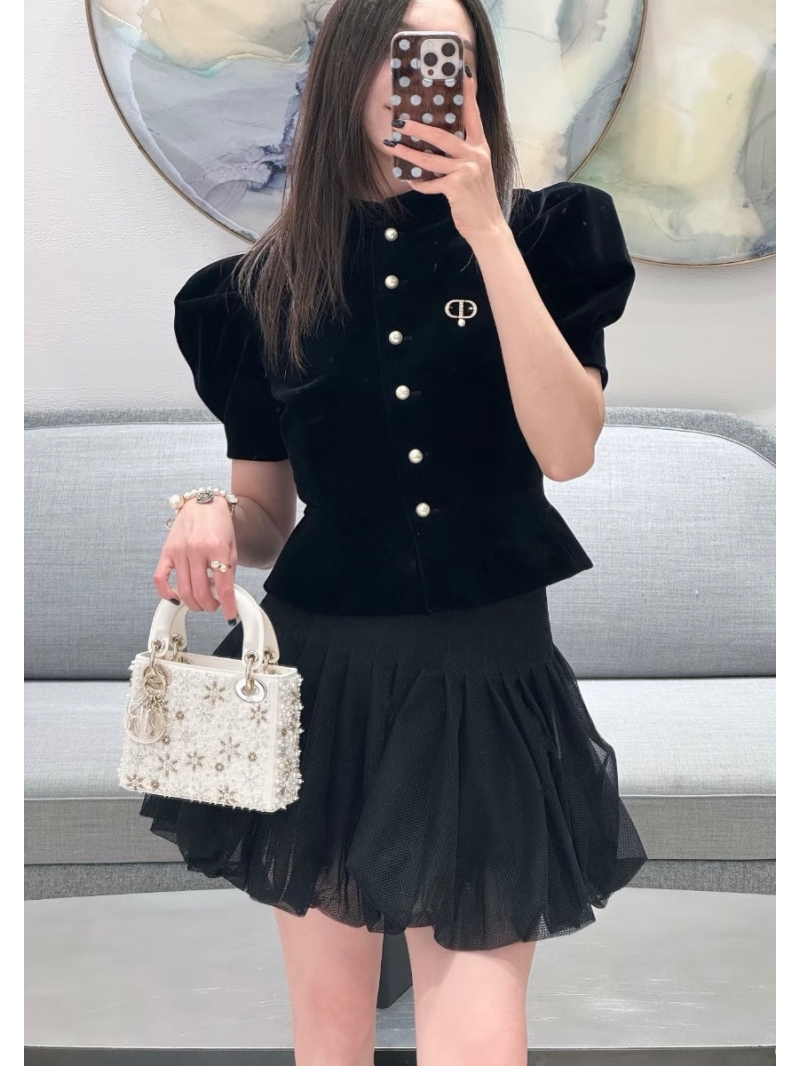 Dior Early Spring Black Mesh Balloon Skirt