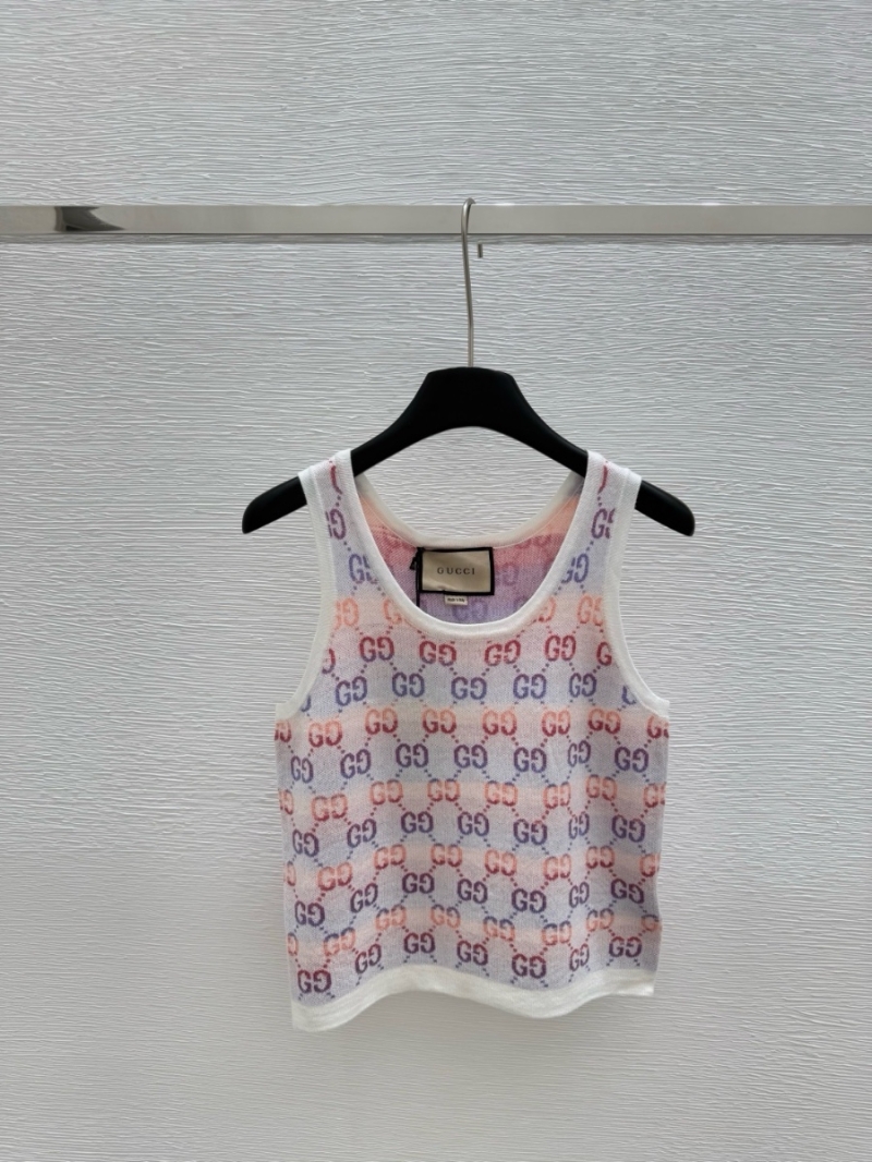 Gucci 2025 Spring Colorful Logo Knit Tank Top
