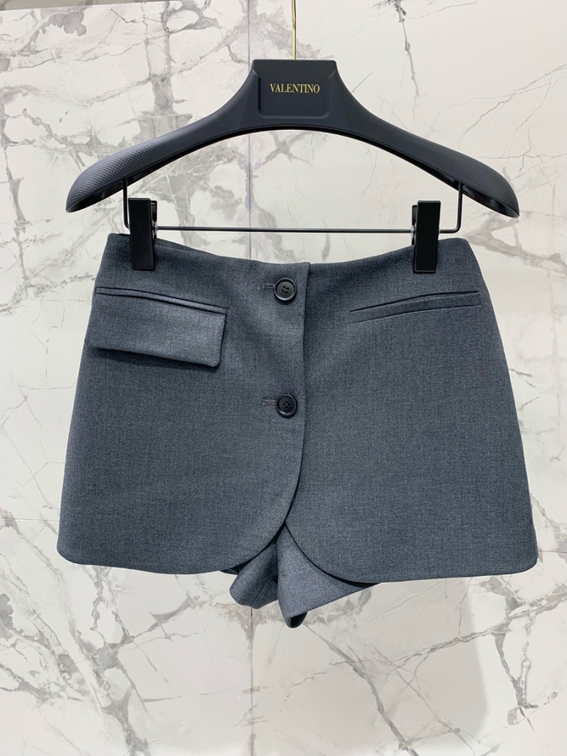 Valentino Flowing Grey Wool Skirt-Shorts