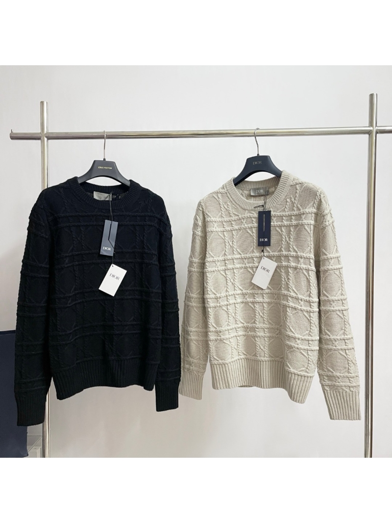 Dior Cannage Pattern Cashmere Sweater Black - Unisex Collection