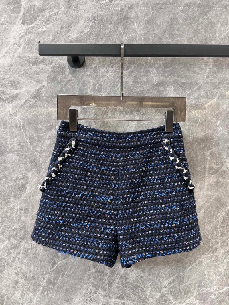 Balmain 2024 Pre-Fall Collection Blue Tweed Shorts