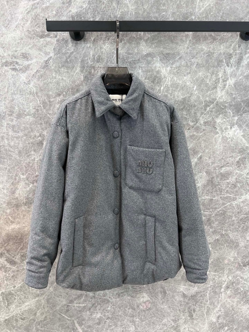 Miu Miu 24FW Oversized Wool Down Shirt Jacket
