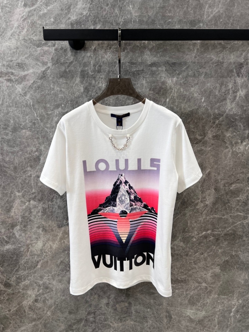 Louis Vuitton LV 24FW Ski Collection Retro Printed Cotton T-Shirt (White)