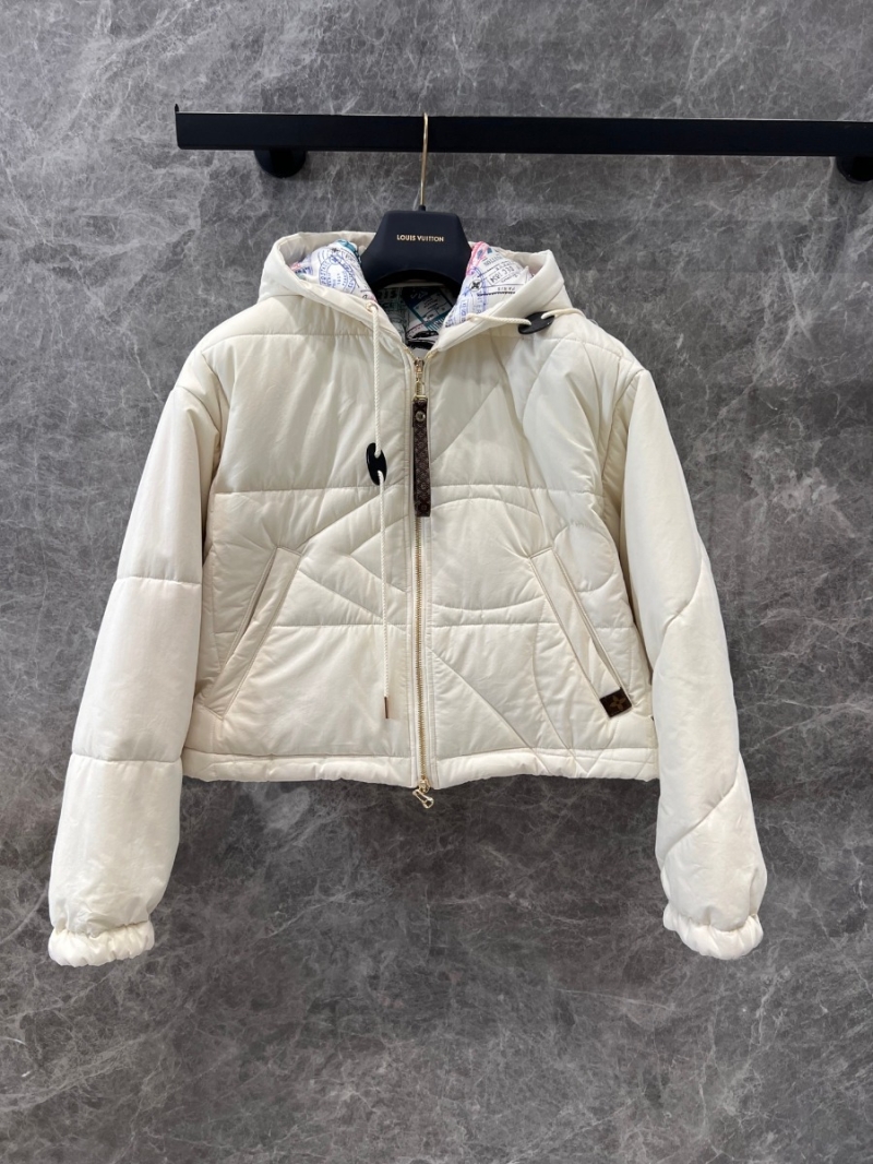 Louis Vuitton LV 24FW Monogram Zip-Up Hooded Cotton Jacket (Cream)